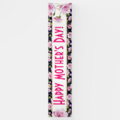 Moderne Roze roze rozen | Moederdag-banner Spandoek (Verticaal)