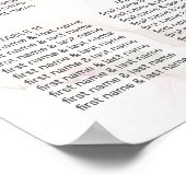 Moderne Roze Roze Waterverf Bloemen Bruiloft Zitpl Poster (Hoek)