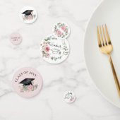 Moderne Roze Rozen Script Afstuderen Confetti (Groep)