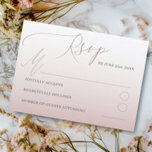 Moderne Roze RSVP Kalligrafie Huwelijk