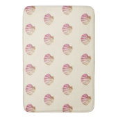 Moderne  Roze Schelpen op Beige Cream Badmat (Voorkant Verticaal)