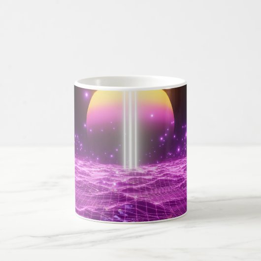 Moderne roze Sci Fi pop art scene3 Koffiemok (Center)