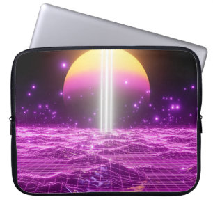Moderne roze Sci Fi pop art scene3 Laptop Sleeve