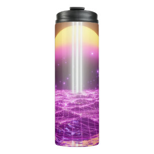 Moderne roze Sci Fi pop art scene3 Thermosbeker