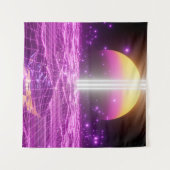 Moderne roze Sci Fi pop art scene3 Wandkleed (Voorkant (horizontaal))