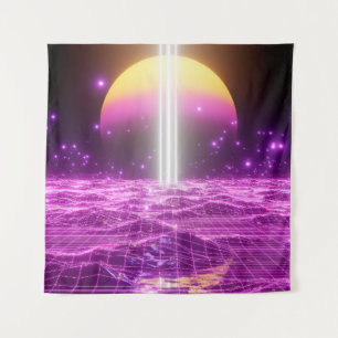Moderne roze Sci Fi pop art scene3 Wandkleed