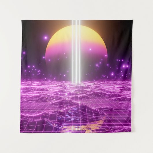 Moderne roze Sci Fi pop art scene3 Wandkleed (Voorkant)