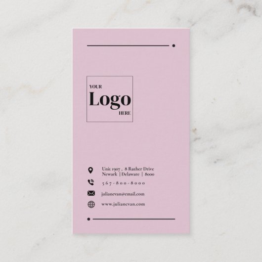 Moderne roze sociale media LinkedIn Visitekaartje (Achterkant)