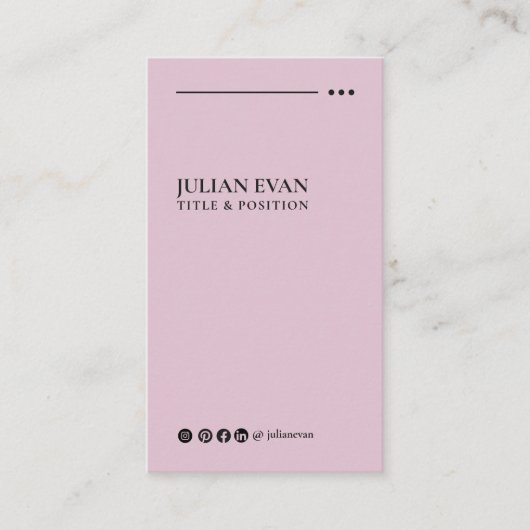 Moderne roze sociale media LinkedIn Visitekaartje (Voorkant)
