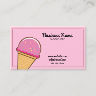 Moderne roze sprinkhaankreeft en suikergoed visitekaartje