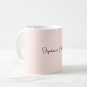 Moderne Roze Stijlvolle Monogram Naam Script Koffiemok (Voorkant links)
