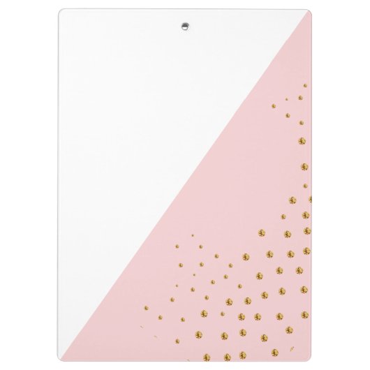 Moderne roze Stippen met trendy gouden kleuren voe Klembord (Achterkant)