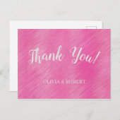 Moderne roze stof op hout briefkaart (Voorkant / Achterkant)