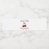 Moderne Roze Strik Bruiloft Feestje 'Cherry On Top Waterfles Etiket (Enkel label)