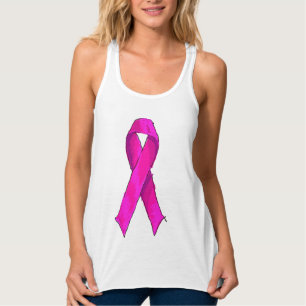 Moderne roze strik voor borstkankerbewustzijn tanktop