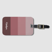 Moderne roze stripes met het Bagagelabel van de Na (Voorkant (horizontaal))