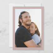 Moderne Roze Taupe Calligrafie Eenvoudige Foto Bru Kaart (Achterkant)