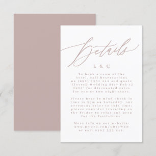Moderne roze taupe & White Simple Monogram Weddens RSVP Kaartje