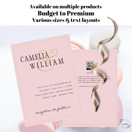 Moderne Roze Trouw Uitnodiging