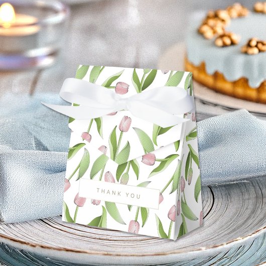 Moderne Roze Tulp Bedankt Feest Bedankdoosjes