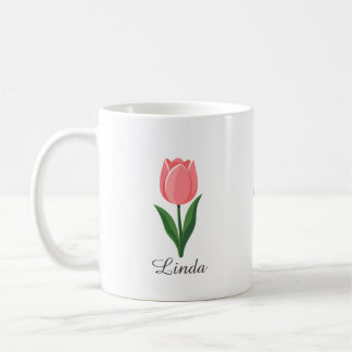 Moderne Roze Tulp Bloem Koffiemok