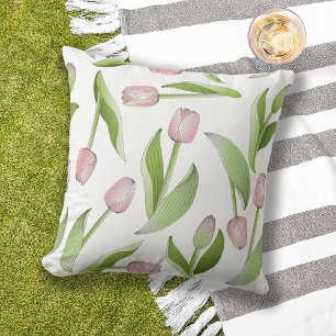 Moderne Roze Tulp Buitenkussen