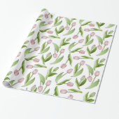 Moderne Roze Tulp Cadeaupapier (Uitgerold)