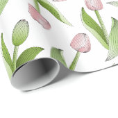 Moderne Roze Tulp Cadeaupapier (Rol Hoek)