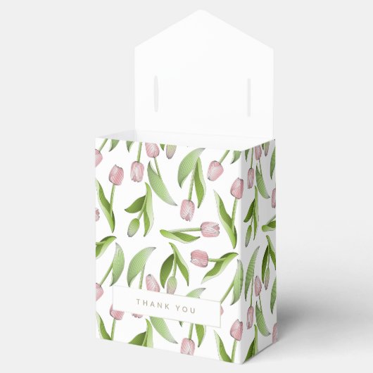 Moderne Roze Tulp Dank u Partij Bedankdoosjes (Geopend)