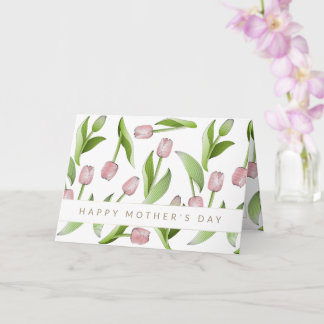 Moderne roze Tulp Flower Moederdag Kaart