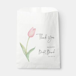 Moderne Roze Tulp Solo Bruidsbrunch Bedankzakje