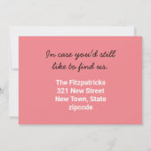 Moderne roze Typografie Bewegende Aankondiging (Achterkant)