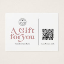 Moderne roze typografie QR-cadeaukaart