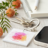 Moderne roze verf sleutelhanger (Voorkant Rechts)