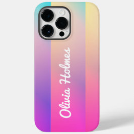 Moderne Roze Verloop Kleur Blok Naam Monogram Case-Mate iPhone 14 Pro Max Hoesje