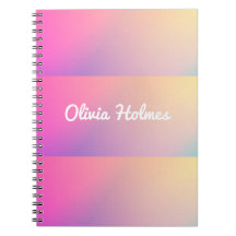 Moderne Roze Verloop Kleur Blok Naam Monogram