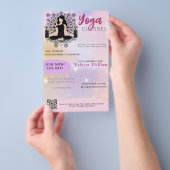 Moderne roze verloop Yoga instructeur studio klass Flyer (Hand)