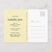 Moderne roze vogelfamilie Eenvoudige foto geboorte Aankondigingskaart (Achterkant)