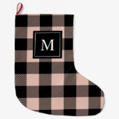 Moderne roze voorstelling en naam grote kerststop grote kerstsok (Voorkant)