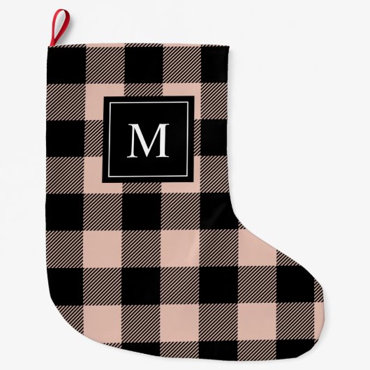 Moderne roze voorstelling en naam grote kerststop grote kerstsok (Voorkant)