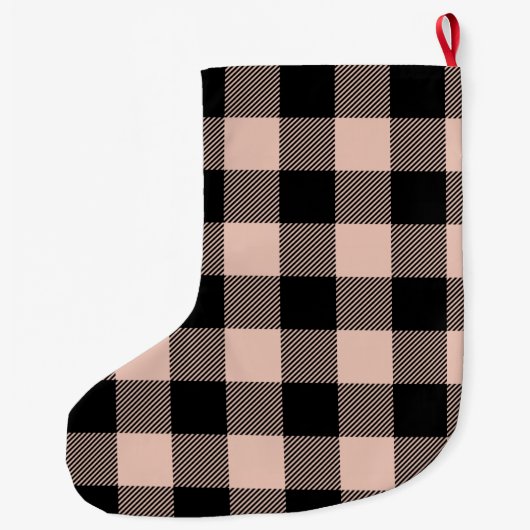 Moderne roze voorstelling en naam grote kerststop grote kerstsok (Achterkant)