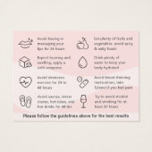 Moderne roze vulling nazorginstructies Kaart (Achterkant)