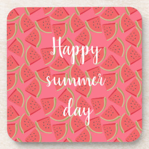 Moderne roze watermeloen, zomer bier onderzetter