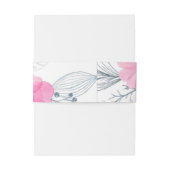 Moderne roze waterverf bloemen lente bruiloft uitnodigingen wikkel (Achterkant Voorbeeld)