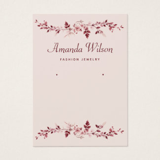 Moderne roze waterverf bloemenoorbel display kaart