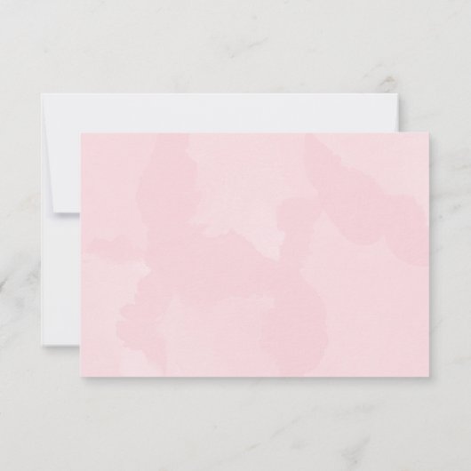 Moderne Roze Waterverf Bruiloft RSVP Kaart (Achterkant)