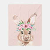 Moderne roze Waterverf bundel met bloemen Fleece Deken (Voorkant)