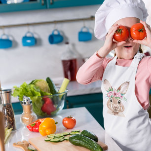 Moderne roze Waterverf bundel met bloemen Kinder Schort