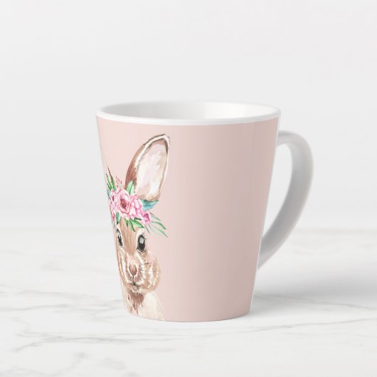 Moderne roze Waterverf bundel met bloemen Latte Mok (Rechterhoek)