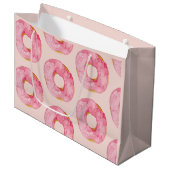 Moderne Roze Waterverf Donut Patroon Groot Cadeauzakje (Voorkant Gekanteld)